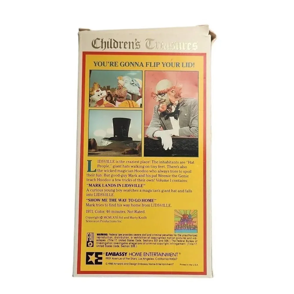 Children's Treasures Presents The World of Sid & Marty Krofft Lidsville VHS Tape